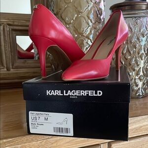 Karl Lagerfeld Red Stiletto Heels Timeless Elegance